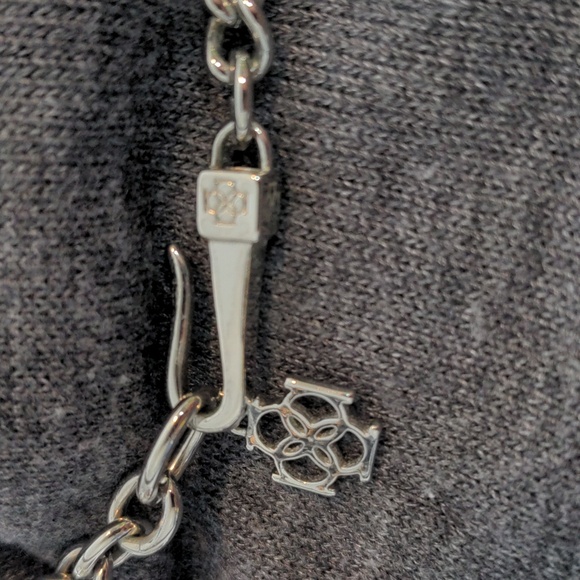 Ann Taylor, Rhinestone, Adjustable Silver Choker, 19.5" - Picture 5 of 6